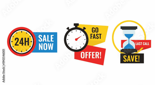 Urgent Flash Sale and Clearance Call to Action Badges