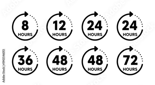 Customer Support Response Time and SLA Duration Icon Set