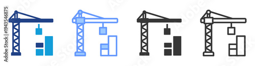 On Site Assembly icon set multiple style collection