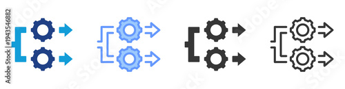 Concurrent Process icon set multiple style collection