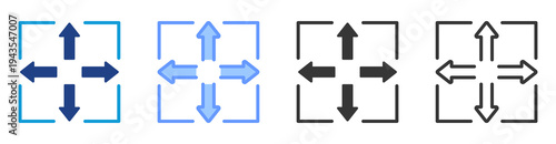 Flexible Layout icon set multiple style collection