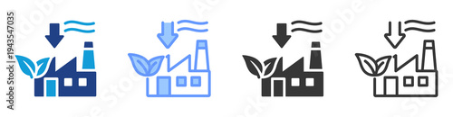 Reduced Emissions icon set multiple style collection