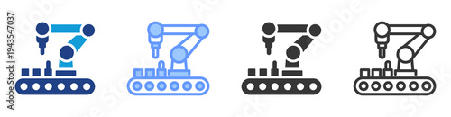 Factory Precision icon set multiple style collection