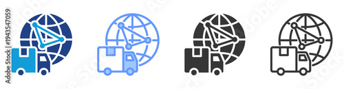 Site Logistics icon set multiple style collection