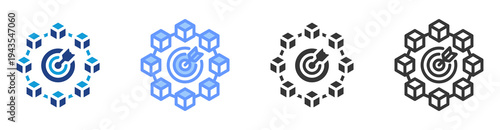 Modular Challenges icon set multiple style collection