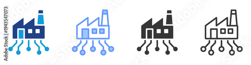 Industry Transformation icon set multiple style collection