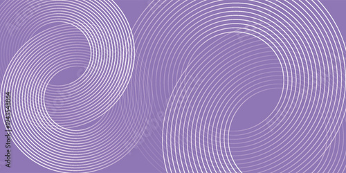 Abstract circle lines on pink and purple background. Geometric stripe line art design for poster, brochure, cover, website, header, web banner, presentation.