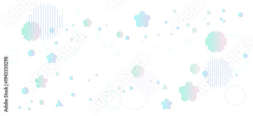 春をイメージしたカラフルな幾何学模様の背景イラスト　ジオメトリック　メンフィス