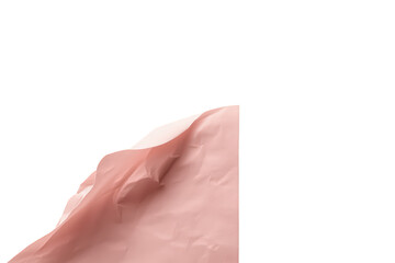 Pink tissue paper texture creating a delicate abstract background, transparent background with wrinkled parchment pattern