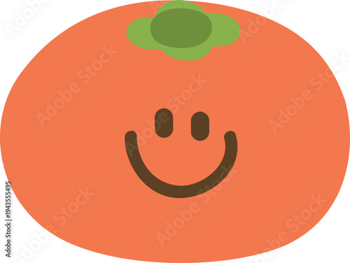 persimmon fruit illustration