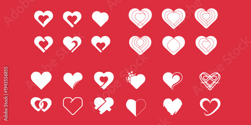 heart symbol logo design collection