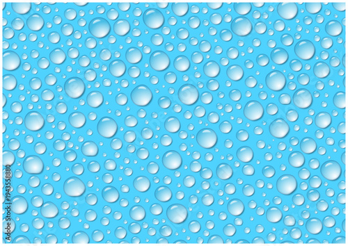 水滴のシームレスパターン背景 ブルー 水の雫 テクスチャ ベクター素材