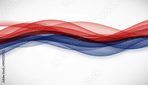 Vector illustration of red, white, and blue wavy lines on a clean background, celebrating Happy Independence Day with a patriotic design and layout, ideal for a business event or cultural