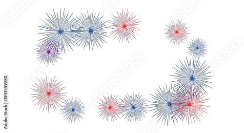 Vector illustration of a stylized representation of connections and relationships in a network design with red, blue, and purple lines on a white background for business and event concepts.