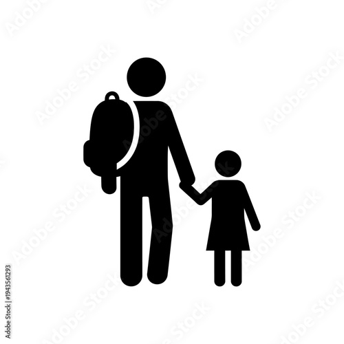 Father and daughter walking together.