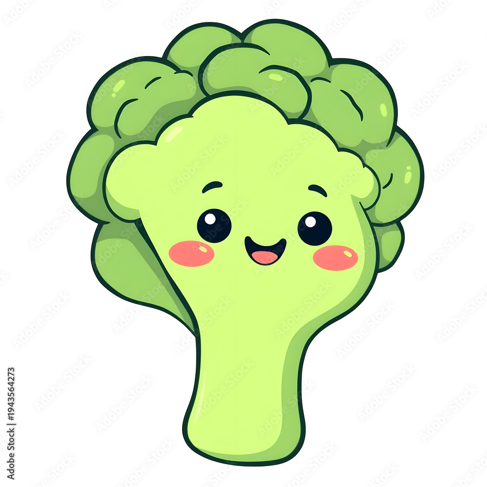 Fototapeta premium funny cartoon broccoli