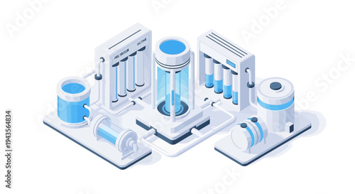 Advanced scientific laboratory equipment for research and development in a clean, modern facility