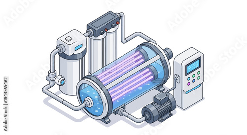 Industrial Water Purification System with UV Sterilization and Filtration Technology