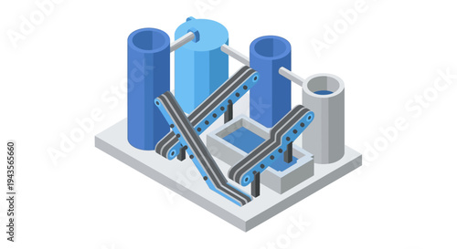 Industrial Water Treatment Plant with Filtration Systems and Tanks