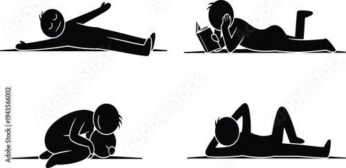 Four different yoga poses for core strength and flexibility