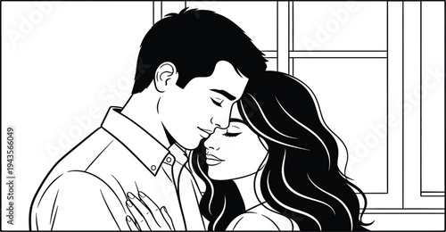 Tender moment between a man and woman