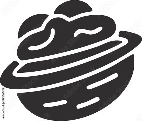 Walnut Icon Silhouette with Walnut with Icon with Silhouette with Black And White with Food