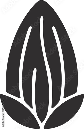 Almond Seed Icon Silhouette Vector Graphic with Almond with Seed with Icon with Silhouette