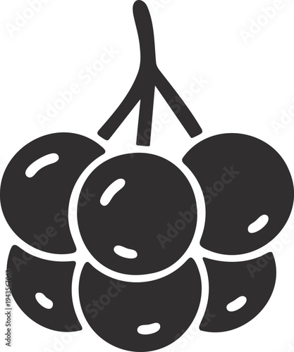 Bunch of Grapes Icon Silhouette Vector Graphic with Grapes with Bunch with Icon with Silhouette