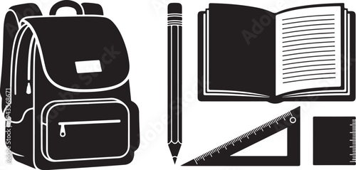 School supplies and backpack for education and learning needs