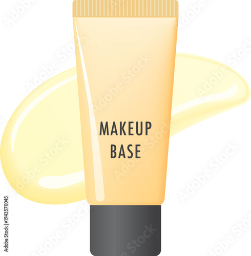 黄色のメイク下地とスウォッチ背景