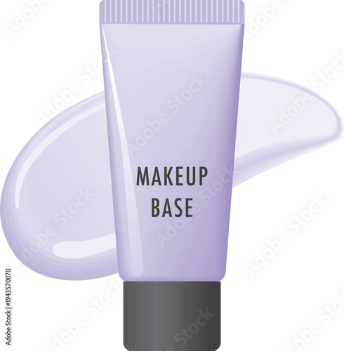 紫系メイク下地とスウォッチ背景