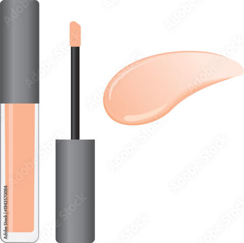 オレンジ色のコンシーラーとスウォッチ