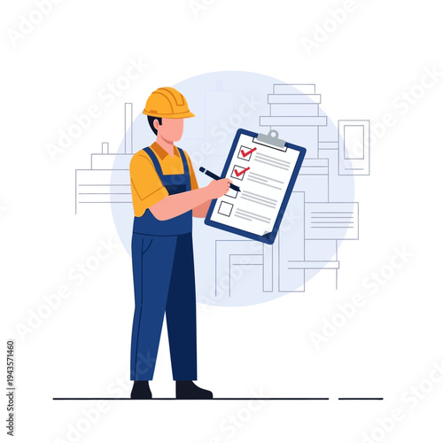 Construction Worker with Clipboard