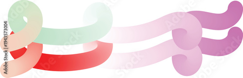 Intertwined flowing ribbons in gradient colors abstract