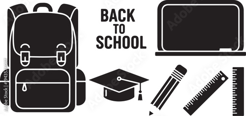 Back to School Essentials and Education Supplies Illustration