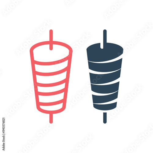 Kebab vector icons set, usually made of lamb and beef, various skewered meat dishes from Turkey. Vector illustration icon can be used for an app, website, or part of a logo.