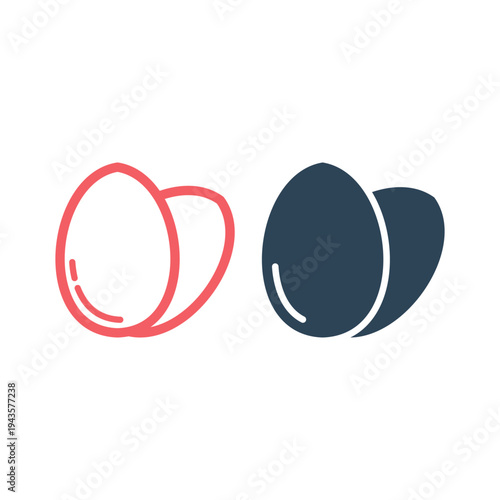 Egg simple icons set vector illustration.
