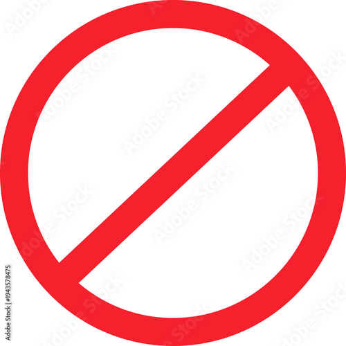 Universal prohibition symbol, a red circle with a diagonal line through it, indicating forbidden or restricted access. Free Download Universal prohibition symbol, a red circle with a diagonal line through it, indicating forbidden or restricted access. - GFXLoad