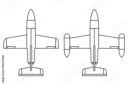 Kamikaze Drone Super Sonic Design Line Art Icon. Fighter Drone Missile in White Background.
