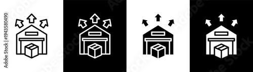 Distribution Center white icon set design