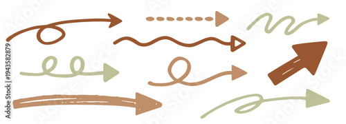 シンプル手描き矢印イラスト素材