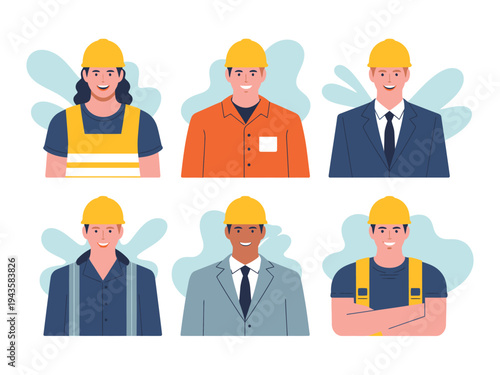 Diverse skilled workers wearing.