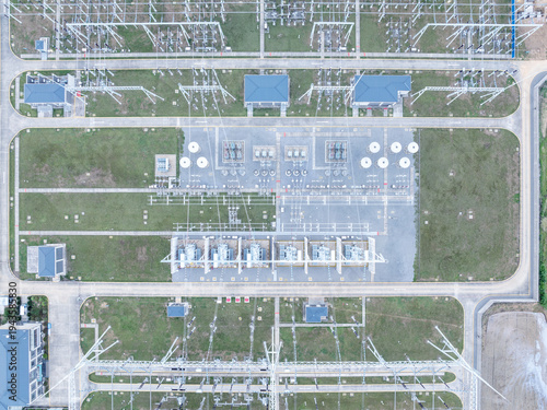 Wallpaper Mural Aerial View of Modern Electrical Substation Torontodigital.ca