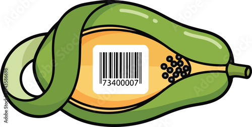 Jalapeno pepper sticker barcode label green spicy food