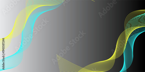 Dark abstract background with a glowing abstract waves, abstract background