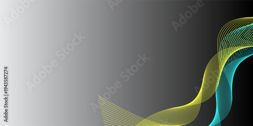 Dark abstract background with a glowing abstract waves, abstract background