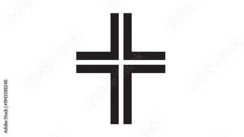 Christian Cross Symbol on WHITE BACKGROUND – Religious Faith Vector Icon