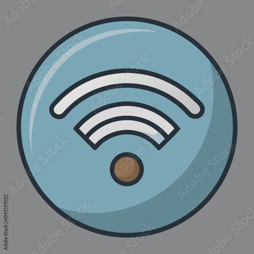 A stylized flat vector icon representing wireless signal transmission with pulsing waves and a central dot on a transparent background.