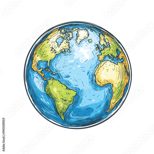 Abstract Earth globe with continents and oceans