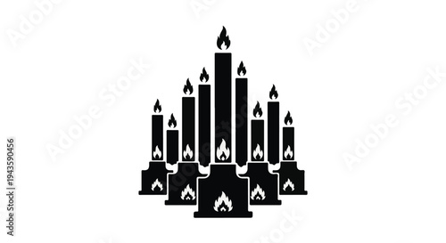 Array of lit candles creating a warm and inviting ambiance